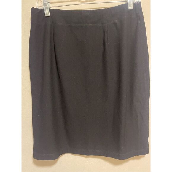 Eileen Fisher Short Skirt Md Black Stretch 70% Viscose USA - Picture 2 of 3